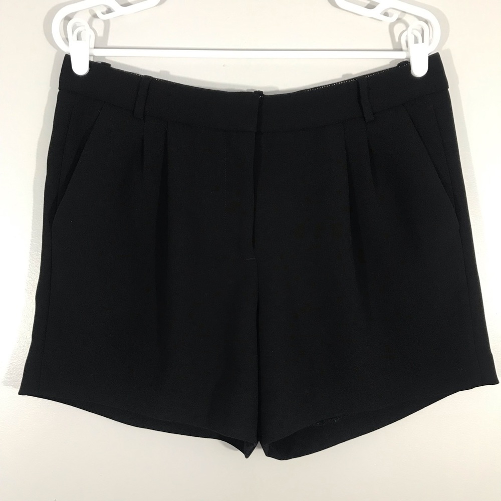 J. Crew Black Pleated Crepe Shorts